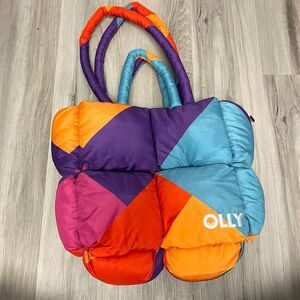 Olly Vibrant Colorful Geometric Puffy Shoulder Purse Bag